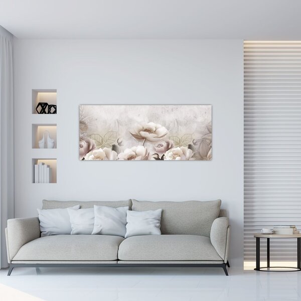 Obraz - Ružové kríky (120x50 cm)