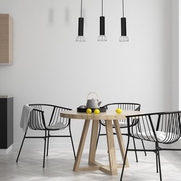Luster na lanku DANTE 3xGU10/25W/230V čierna/lesklý chróm