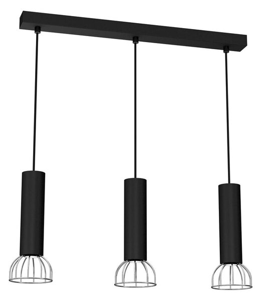 Luster na lanku DANTE 3xGU10/25W/230V čierna/lesklý chróm