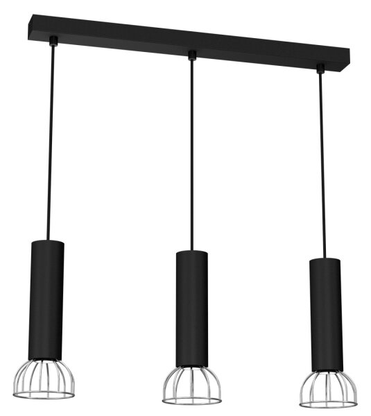 Luster na lanku DANTE 3xGU10/25W/230V čierna/lesklý chróm