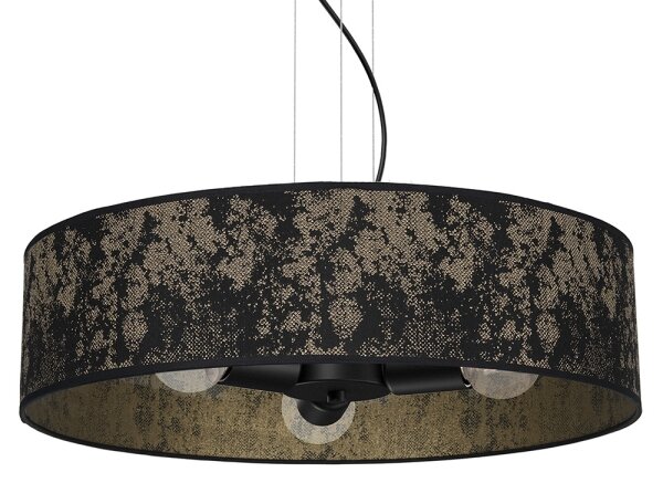 Luster na lanku SATINO 3xE27/60W/230V čierna/zlatá