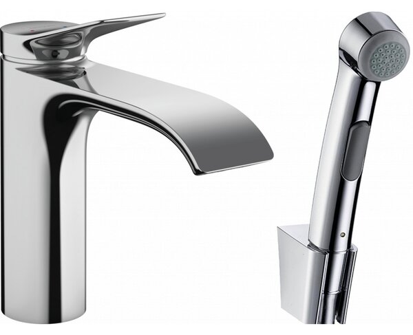 Hansgrohe Vivenis - Páková umývadlová batéria s ručnou sprchou Bidette a sprchovou hadicou 160 cm, chróm 75210000