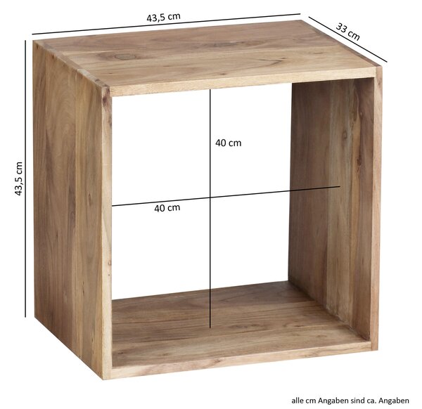 REGÁL, farba akácie, akácia, 43,5/43,5/33 cm MID.YOU - Regály, Online Only
