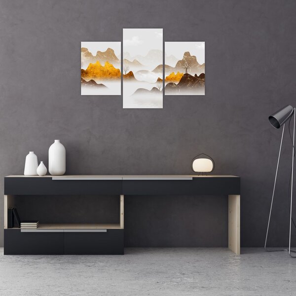 Obraz - Hory v hmle (90x60 cm)