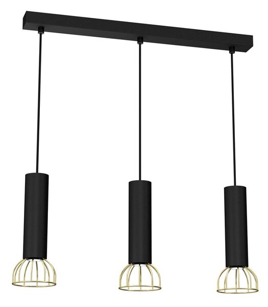 Luster na lanku DANTE 3xGU10/25W/230V čierna/zlatá