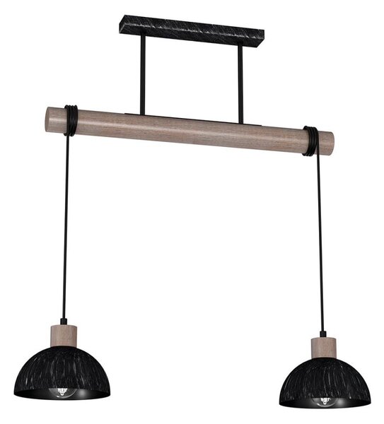 Luster na lanku ERIK 2xE27/60W/230V hnedá/čierna