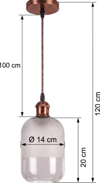 Brilagi - LED závesný luster na lanku RETRO GLASS 1xE27/60W/230V priemer 14 cm medená/biela