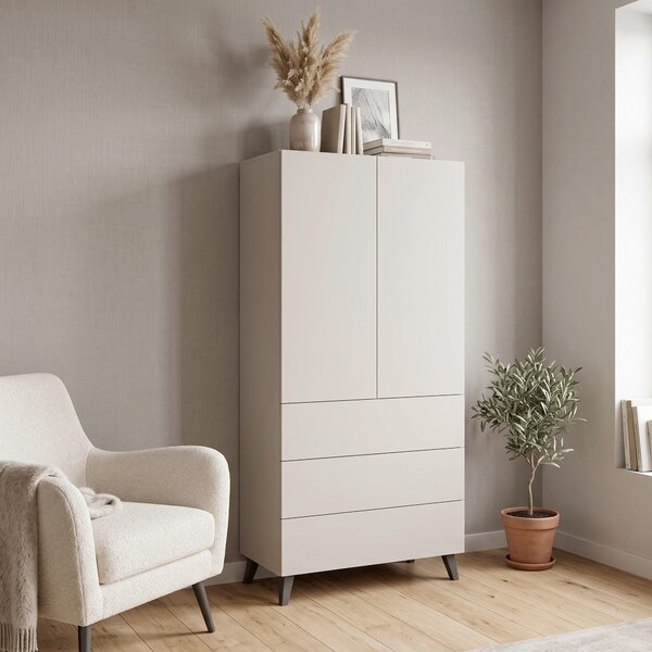 VYSOKÁ KOMODA, kašmírová, 70/170/39 cm P & B - Online Only obývacie izby, Online Only