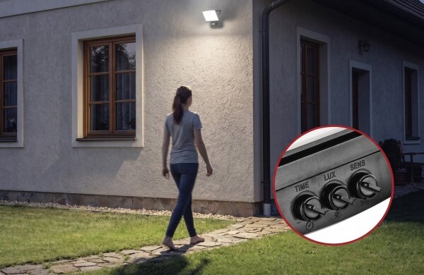 LED reflektor s pohybovým senzorom TAMBO EVO LED/50W/230V 4000K IP44 čierny
