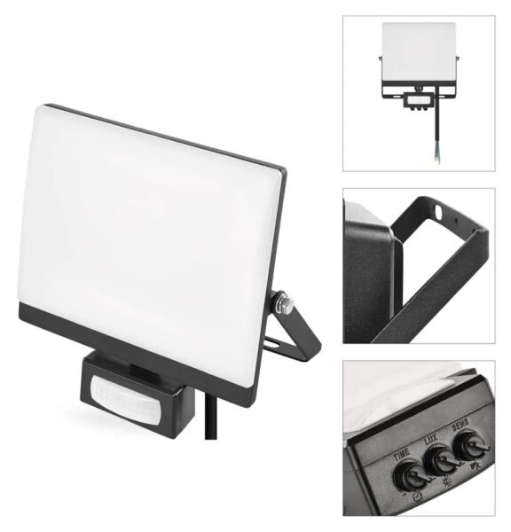 LED reflektor s pohybovým senzorom TAMBO EVO LED/30W/230V 4000K IP44 čierna