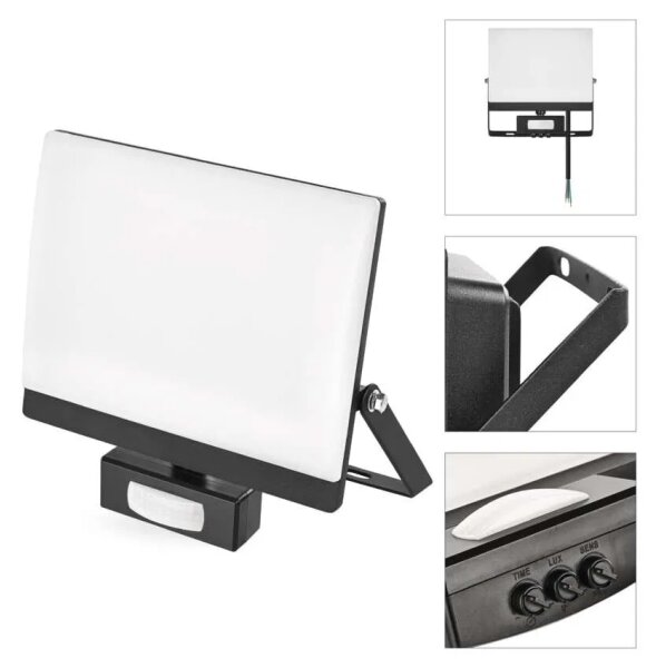 LED reflektor s pohybovým senzorom TAMBO EVO LED/50W/230V 4000K IP44 čierny