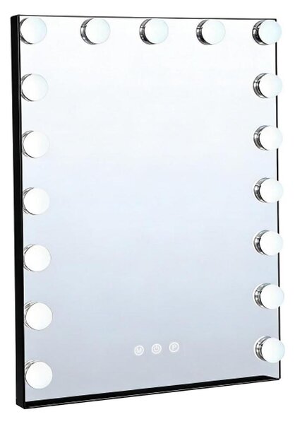 Brilagi - LED stmievateľné make-upové zrkadlo HOLLYWOOD LED/15W/230V 55x70 cm čierne
