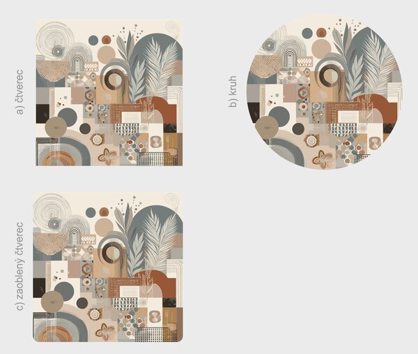 Nalepte.cz Boho abstrakt textilní prelepiteľná nálepka na stenu šírka 45 cm