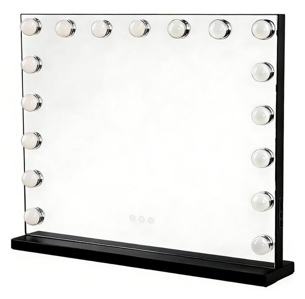Brilagi - LED stmievateľné make-up zrkadlo HOLLYWOOD LED/15W/230V 60x50 cm čierne