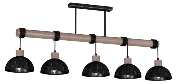 Luster na lanku ERIK 5xE27/60W/230V hnedá/čierna