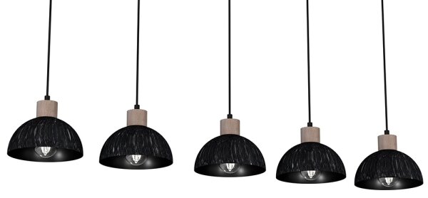 Luster na lanku ERIK 5xE27/60W/230V hnedá/čierna