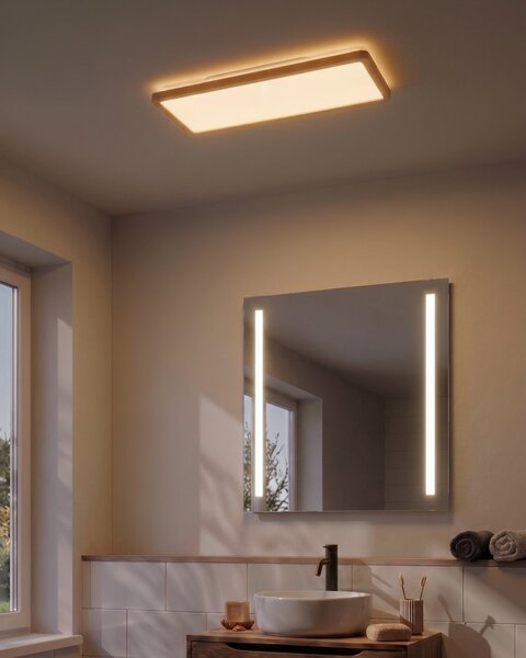 Stropné svietidlo svetlohnedé LED panel ploché zapustené svietidlo s diaľkovým ovládaním
