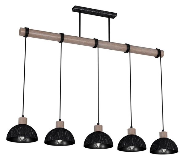 Luster na lanku ERIK 5xE27/60W/230V hnedá/čierna