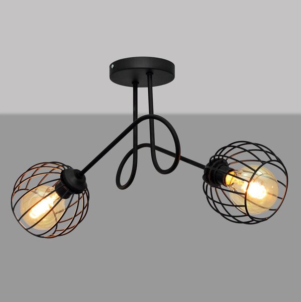 Prisadený luster OXFORD 2xE27/15W/230V čierna