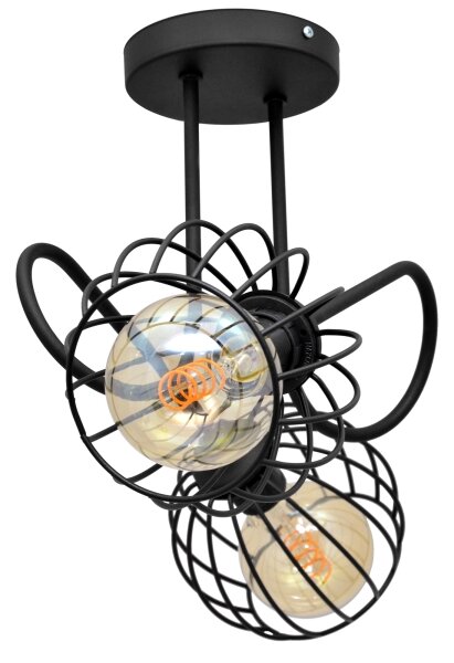 Prisadený luster OXFORD 2xE27/15W/230V čierna