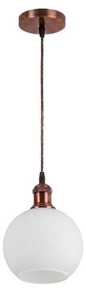BRILAGI - LED luster na lanku RETRO GLASS 1xE27/60W/230V pr. 15 cm medená/biela