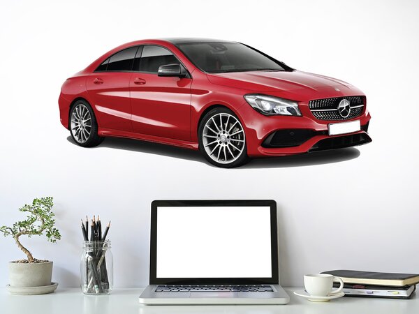Nalepte.cz Mercedes Benz CLA textilní prelepiteľná nálepka na stenu 48 x 20 cm