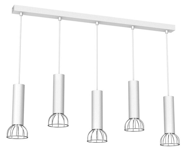 Luster na lanku DANTE 5xGU10/25W/230V biela/lesklý chróm