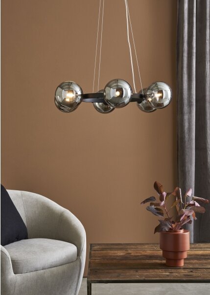 Markslöjd 108051 - Luster na lanku CIRCLE 6xG9/20W/230V čierna