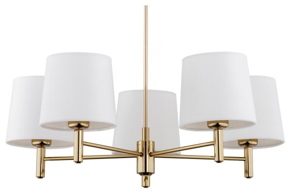 Argon 2106 - Luster na tyči PONTE 5xE27/15W/230V mosadz/krémová