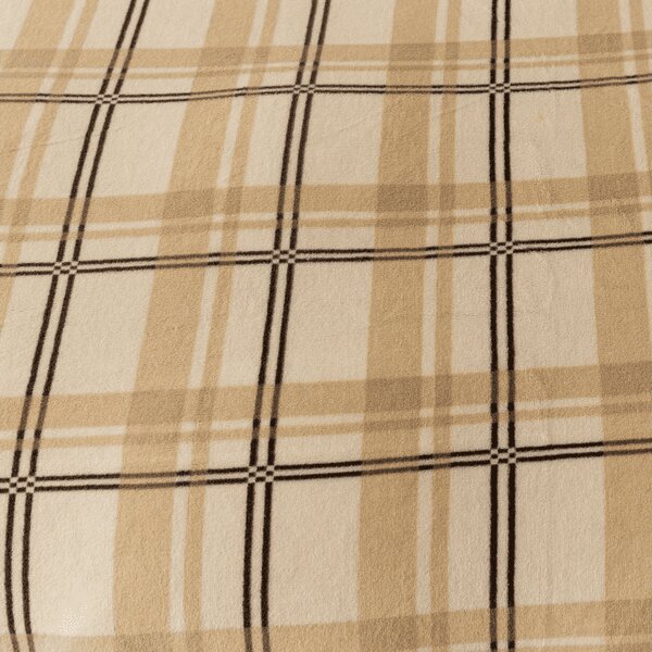 Mikroplyšové obliečky PLAID krémové Rozmer obliečky: 2 ks 70 x 90 cm | 200 x 220 cm