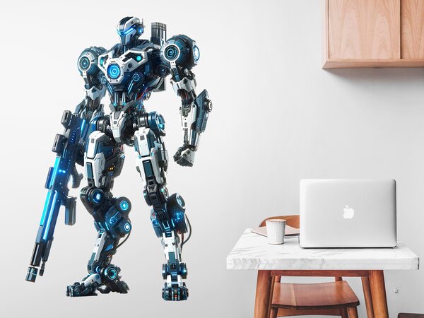 Nalepte.cz Ultra robot textilní prelepiteľná nálepka na stenu arch 31 x 47 cm