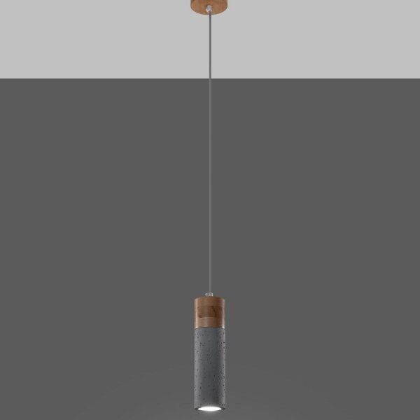 Sollux SL.0965 - Luster na lanku ZANE 1xGU10/40W/230V betón/drevo