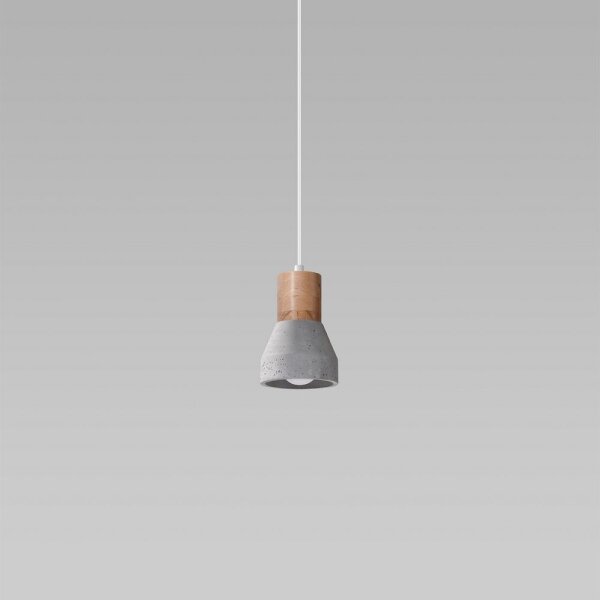 Sollux SL.0964 - Luster na lanku QUBIC 1xE27/60W/230V betón/drevo šedá