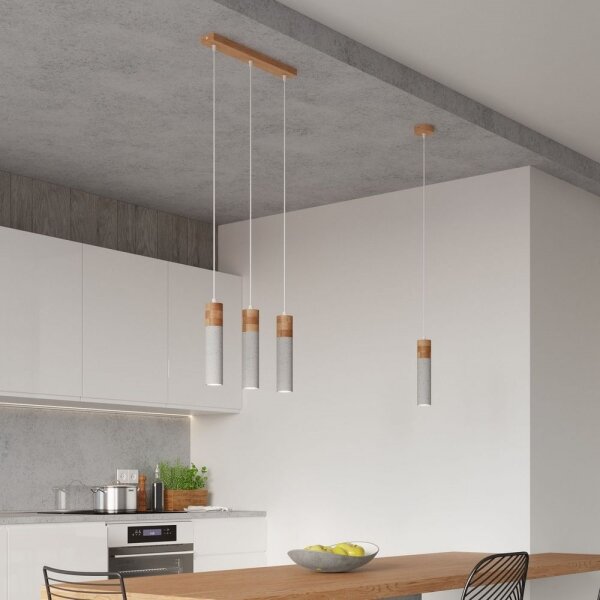 Sollux SL.0967 - Luster na lanku ZANE 3xGU10/40W/230V betón/drevo