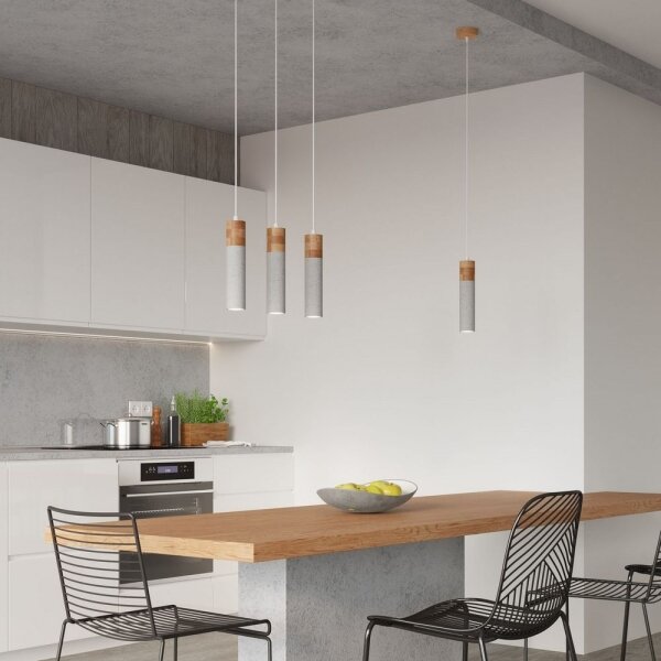 Sollux SL.0966 - Luster na lanku ZANE 2xGU10/40W/230V betón/drevo