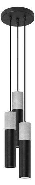 Sollux SL.1081 - Luster na lanku BORGIO 3xGU10/40W/230V betón/kov čierna