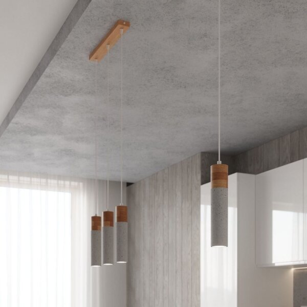 Sollux SL.0965 - Luster na lanku ZANE 1xGU10/40W/230V betón/drevo