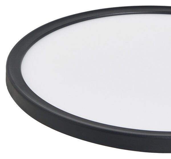 Okrúhle stropné svietidlo čierne LED panel ploché zapustené svietidlo s diaľkovým ovládaním