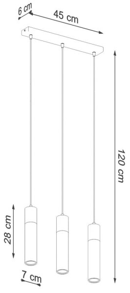 Sollux SL.0967 - Luster na lanku ZANE 3xGU10/40W/230V betón/drevo