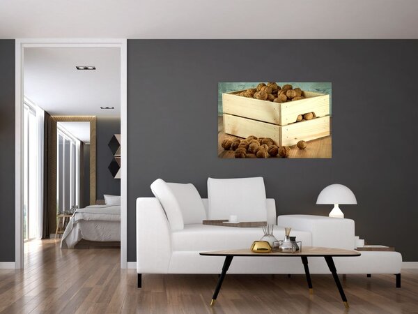 Obraz - Jesenné zátišie s orechmi (90x60 cm)