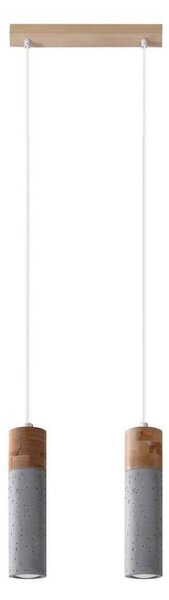 Sollux SL.0966 - Luster na lanku ZANE 2xGU10/40W/230V betón/drevo