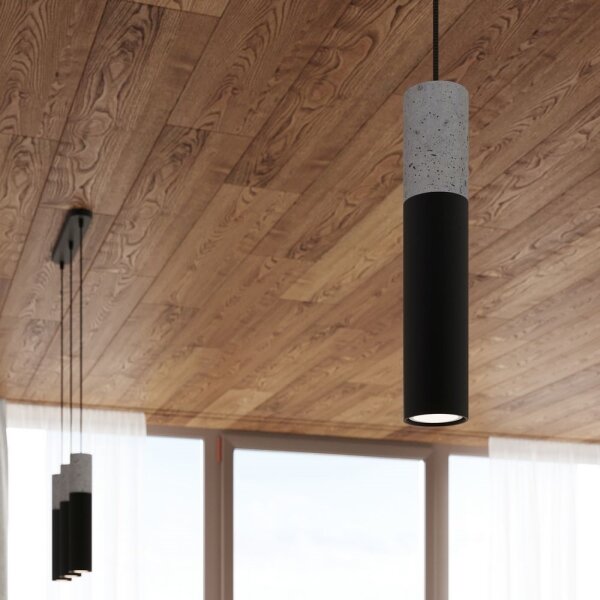 Sollux SL.1081 - Luster na lanku BORGIO 3xGU10/40W/230V betón/kov čierna