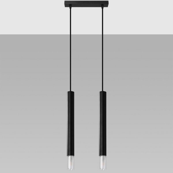 Sollux SL.0961 - Luster na lanku VIZIER 2xG9/40W/230V čierna