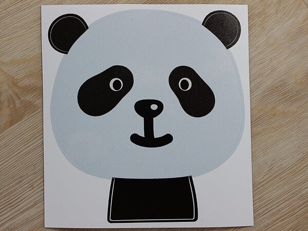 Nalepte.cz Panda na vypínač textilní prelepiteľná nálepka na stenu 10 x 11 cm