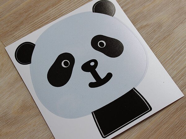 Nalepte.cz Panda na vypínač textilní prelepiteľná nálepka na stenu 10 x 11 cm