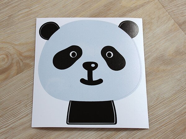 Nalepte.cz Panda na vypínač textilní prelepiteľná nálepka na stenu 10 x 11 cm