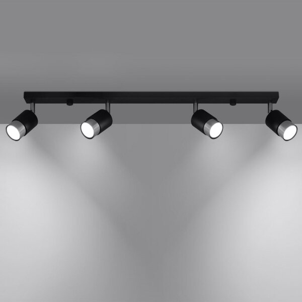 Sollux SL.1067 - Bodové svietidlo NERO 4xGU10/40W/230V čierna/lesklý chróm