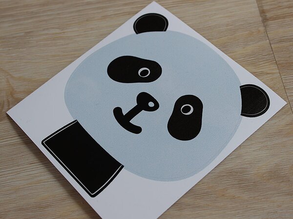 Nalepte.cz Panda na vypínač textilní prelepiteľná nálepka na stenu 10 x 11 cm