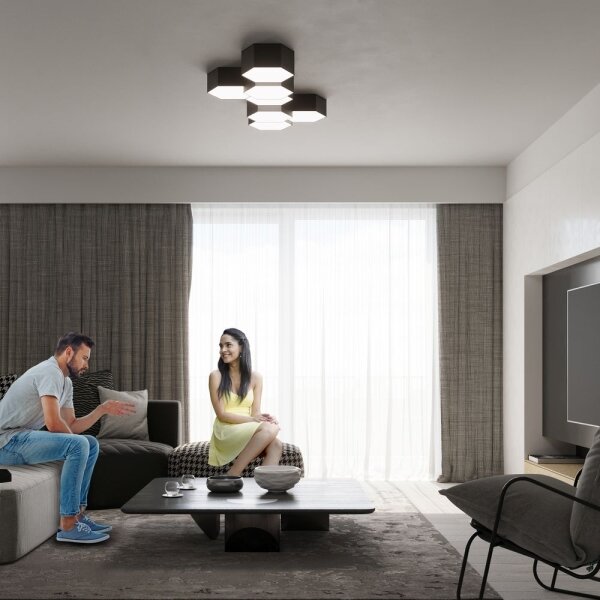 Sollux SL.1061 - Stropné svietidlo SUNDE 2xE27/60W/230V 15,5 cm čierna