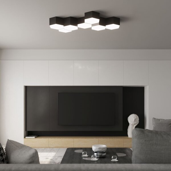 Sollux SL.1059 - Stropné svietidlo SUNDE 2xE27/60W/230V 11,5 cm čierna